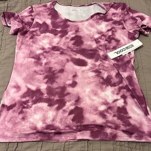 32 Degrees Purple Tie-Dye Short Sleeve Top